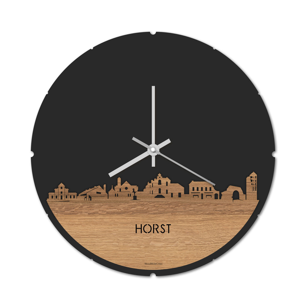 Skyline Klok Horst Eiken houten cadeau decoratie relatiegeschenk van WoodWideCities