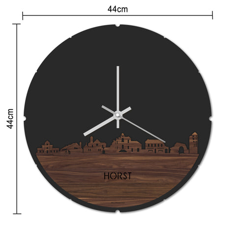 Skyline Klok Rond Horst Metallic Goud gerecycled kunststof cadeau decoratie relatiegeschenk van WoodWideCities