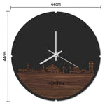 Skyline Klok Rond Houten Eiken houten cadeau decoratie relatiegeschenk van WoodWideCities