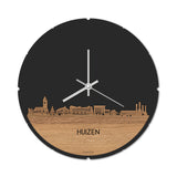 Skyline Klok Rond Huizen Eiken