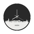 Skyline Klok Rond Huizen Wit Glanzend