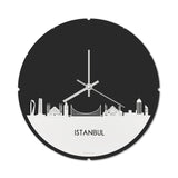 Skyline Klok Rond Istanbul Wit Glanzend