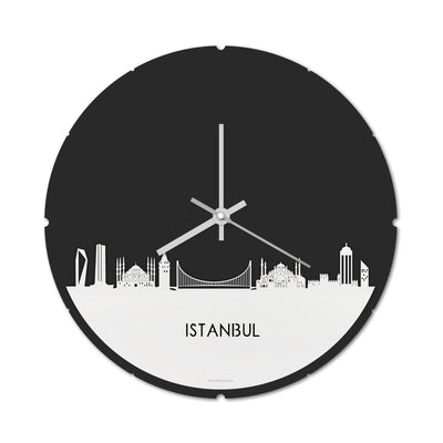 Skyline Clock Round Istanbul White Glossy