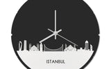 Skyline Klok Rond Istanbul Wit Glanzend