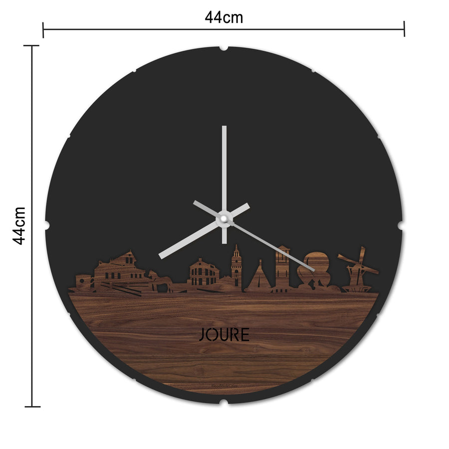 Skyline Klok Rond Joure Bamboe houten cadeau decoratie relatiegeschenk van WoodWideCities