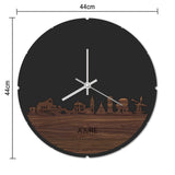 Skyline Klok Rond Joure Noten houten cadeau decoratie relatiegeschenk van WoodWideCities