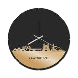 Skyline Klok Rond Kaatsheuvel Metallic Goud gerecycled kunststof cadeau decoratie relatiegeschenk van WoodWideCities