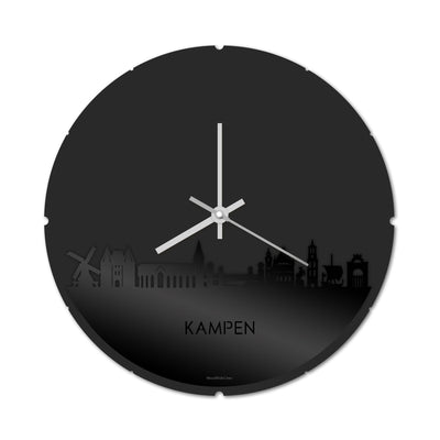 Skyline Clock Round Kampen Black Glossy