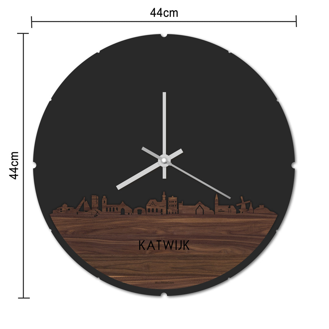 Skyline Klok Katwijk Eiken houten cadeau decoratie relatiegeschenk van WoodWideCities