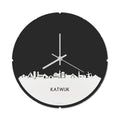 Skyline Klok Rond Katwijk Wit Glanzend