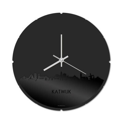Skyline Clock Round Katwijk Black Glossy