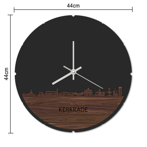 Skyline Klok Rond Kerkrade Bamboe houten cadeau decoratie relatiegeschenk van WoodWideCities