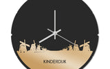 Skyline Klok Rond Kinderdijk Goud Metallic