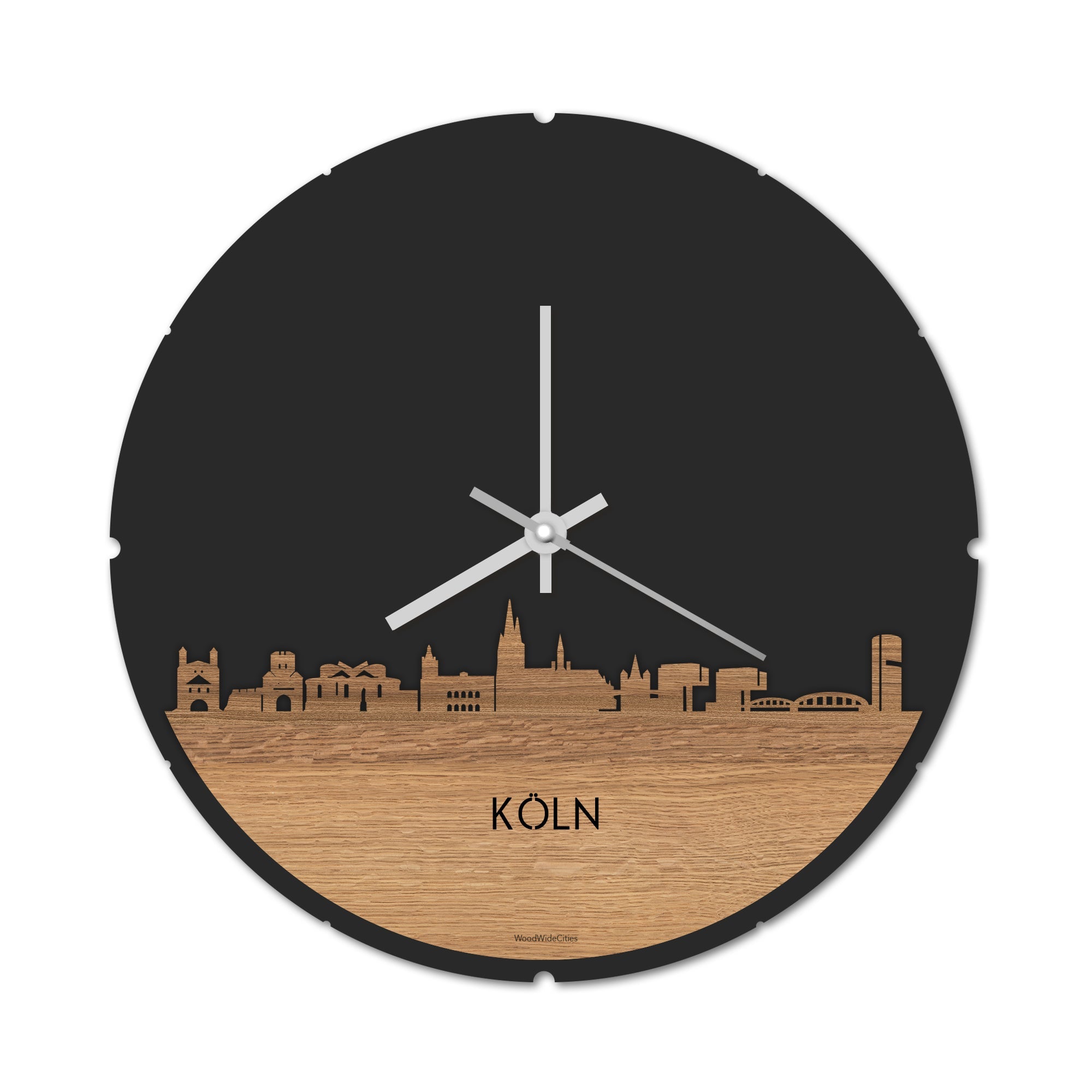 Skyline Klok Köln Eiken houten cadeau decoratie relatiegeschenk van WoodWideCities