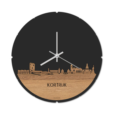 Skyline Clock Round Kortrijk Oak