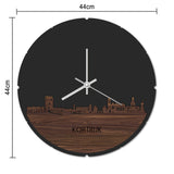 Skyline Klok Rond Kortrijk Palissander houten cadeau decoratie relatiegeschenk van WoodWideCities