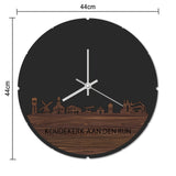 Skyline Klok Rond Koudekerk-Aan-Den-Rijn Noten houten cadeau decoratie relatiegeschenk van WoodWideCities
