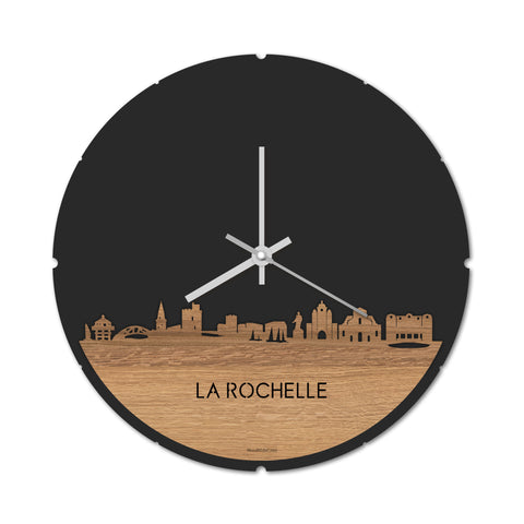 Skyline Klok La Rochelle Eiken houten cadeau decoratie relatiegeschenk van WoodWideCities