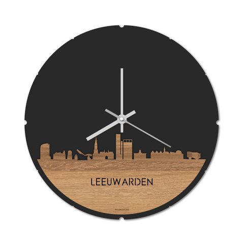 Skyline Klok Leeuwarden Eiken houten cadeau decoratie relatiegeschenk van WoodWideCities