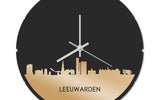 Skyline Klok Rond Leeuwarden Goud Metallic