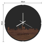 Skyline Klok Rond Leeuwarden Palissander houten cadeau decoratie relatiegeschenk van WoodWideCities