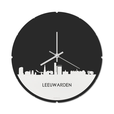 Skyline Clock Round Leeuwarden White Glossy