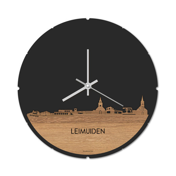 Skyline Klok Leimuiden Eiken houten cadeau decoratie relatiegeschenk van WoodWideCities