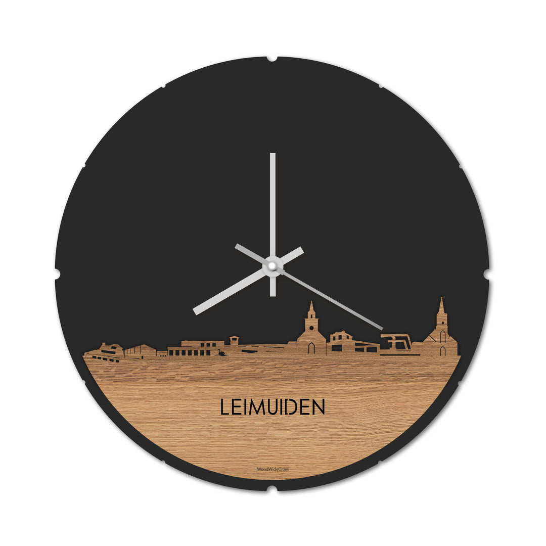 Skyline Klok Leimuiden Eiken houten cadeau decoratie relatiegeschenk van WoodWideCities