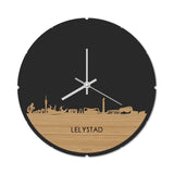 Skyline Klok Rond Lelystad Bamboe