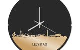Skyline Klok Rond Lelystad Goud Metallic