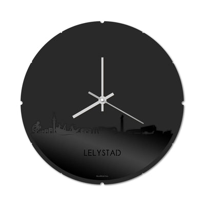 Skyline Clock Round Lelystad Black Glossy