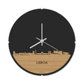 Skyline Klok Rond Lisboa Bamboe