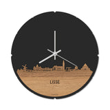 Skyline Klok Lisse Eiken houten cadeau decoratie relatiegeschenk van WoodWideCities