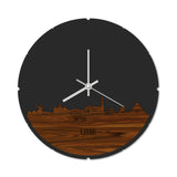 Skyline Klok Rond Lisse Palissander houten cadeau decoratie relatiegeschenk van WoodWideCities