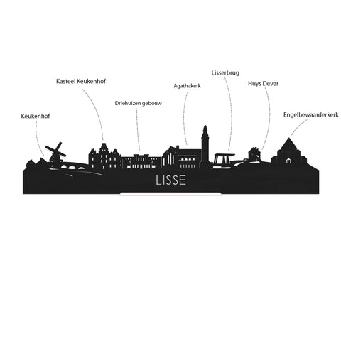 Skyline Klok Rond Lisse Wit glanzend gerecycled kunststof cadeau decoratie relatiegeschenk van WoodWideCities