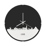 Skyline Klok Rond Lisse Wit glanzend gerecycled kunststof cadeau decoratie relatiegeschenk van WoodWideCities