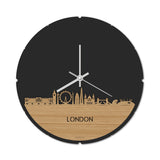 Skyline Klok Rond London Bamboe houten cadeau decoratie relatiegeschenk van WoodWideCities