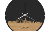 Skyline Klok Rond London Bamboe