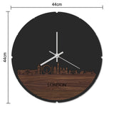 Skyline Klok Rond London Metallic Goud gerecycled kunststof cadeau decoratie relatiegeschenk van WoodWideCities