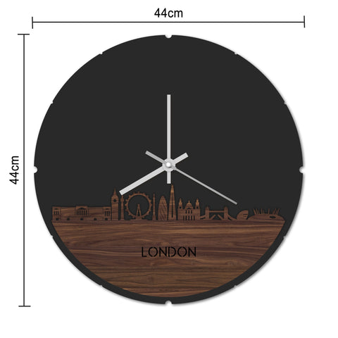 Skyline Klok Rond London Palissander houten cadeau decoratie relatiegeschenk van WoodWideCities
