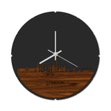 Skyline Klok Rond London Palissander houten cadeau decoratie relatiegeschenk van WoodWideCities