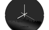 Skyline Klok Rond London Zwart Glanzend