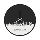 Skyline Klok Rond Loon op Zand Wit glanzend gerecycled kunststof cadeau decoratie relatiegeschenk van WoodWideCities