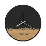 Skyline Klok Rond Loppersum Bamboe