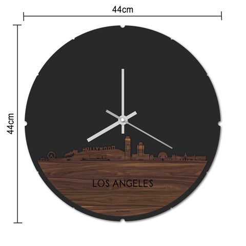 Skyline Klok Rond Los-angeles Bamboe houten cadeau decoratie relatiegeschenk van WoodWideCities