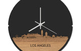 Skyline Klok Rond Los Angeles Eiken