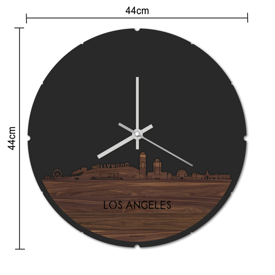 Skyline Klok Rond Los-angeles Metallic Goud gerecycled kunststof cadeau decoratie relatiegeschenk van WoodWideCities