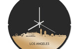 Skyline Klok Rond Los Angeles Goud Metallic