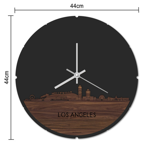 Skyline Klok Rond Los-angeles Palissander houten cadeau decoratie relatiegeschenk van WoodWideCities