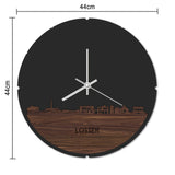 Skyline Klok Rond Losser Palissander houten cadeau decoratie relatiegeschenk van WoodWideCities